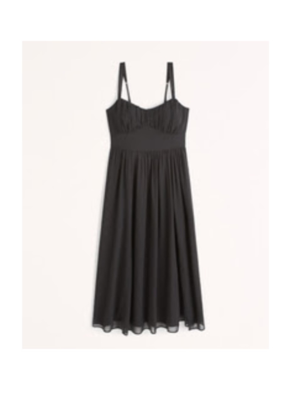 Abercrombie & Fitch Black Sleeveless Midi Dress